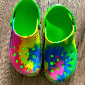 Size 13 Multi colored Crocs